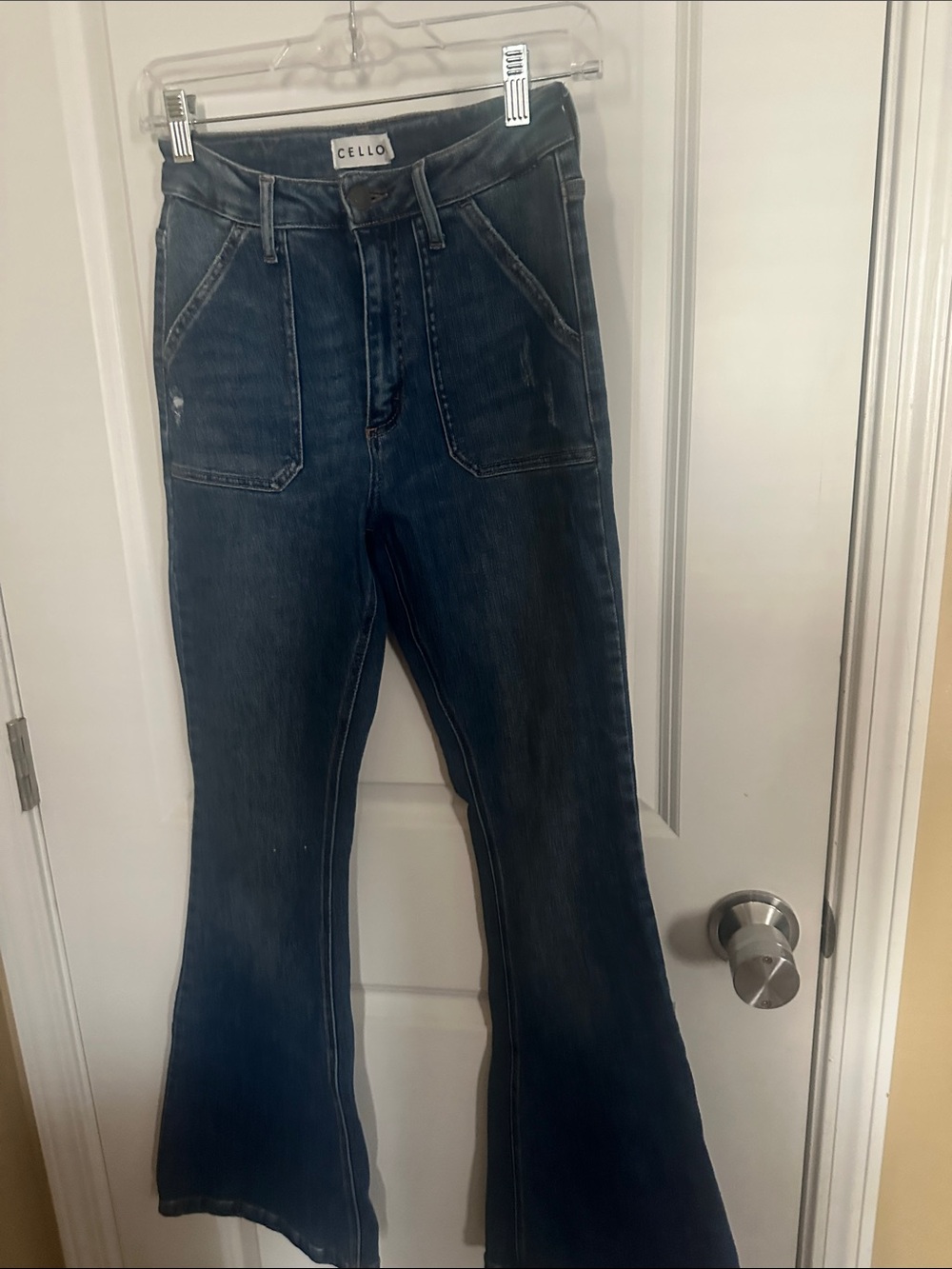 Cello Women's Dark Blue Flare Wide-Leg Jeans